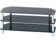 BLACK GLASS tv unit. fits tv up to 50inch. excellent....